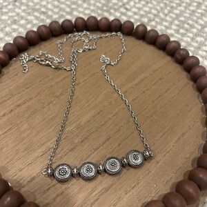 Silver southwest style bar necklace